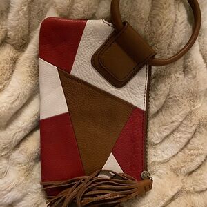 Hobo wristlet leather bag wallet, tassel